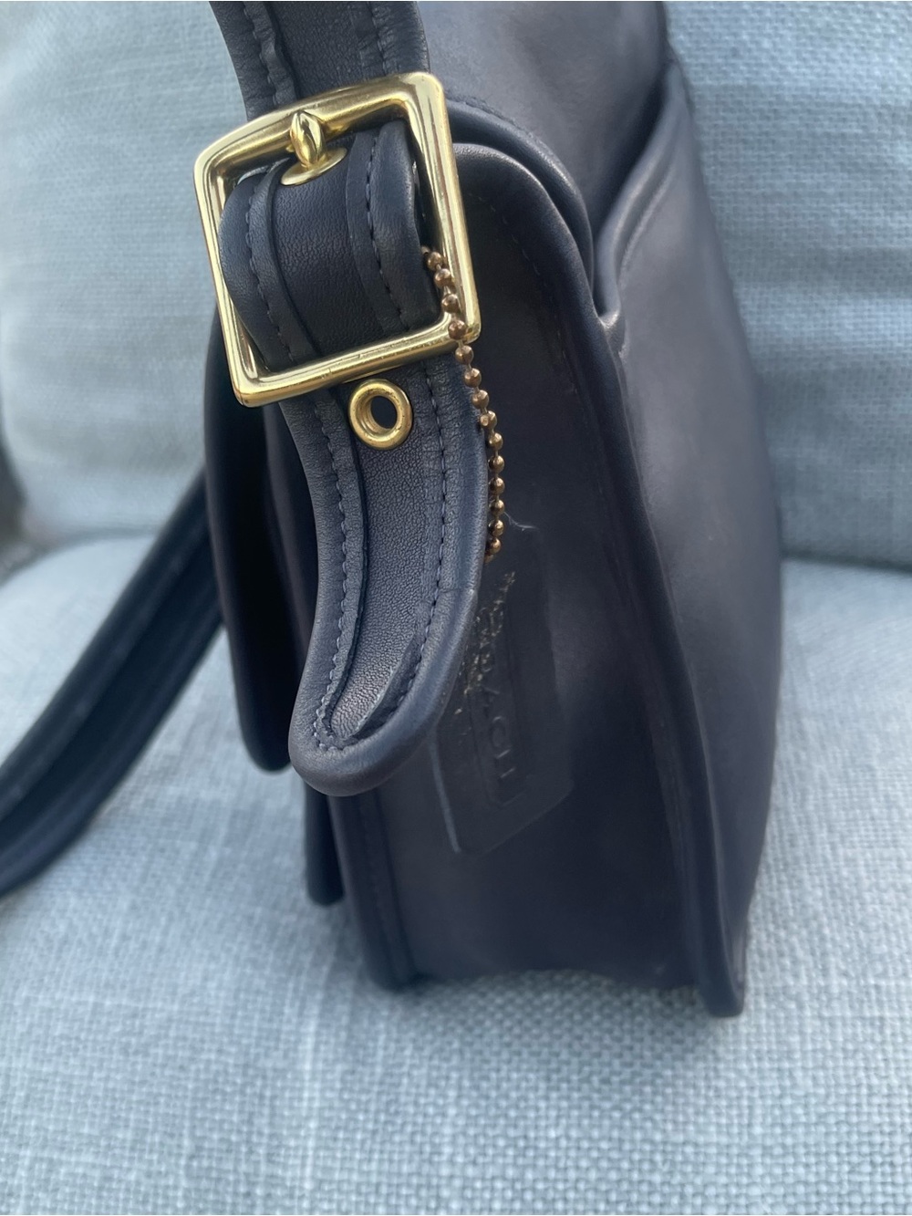 ✨ Vintage Coach Rambler's Legacy Bag Style 9061 Navy Blue - Pristine Condition ✨ - Picture 5 of 10